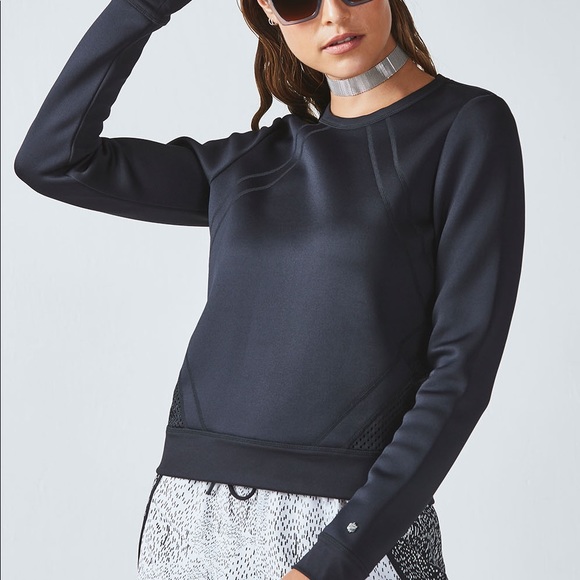 Fabletics Rory Neoprene Mesh Back Sweater, NWOT - Picture 1 of 6